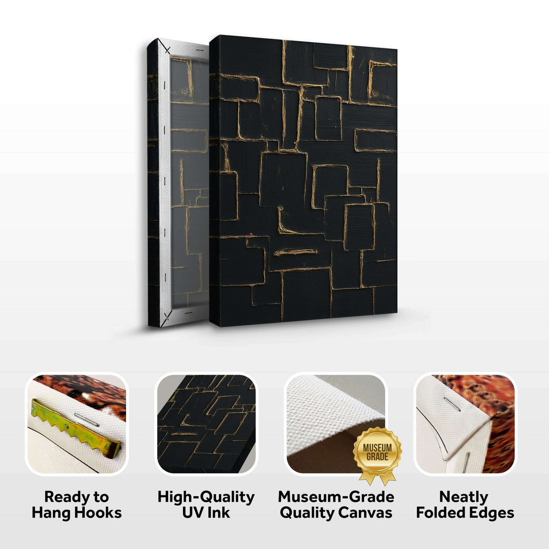 Contemporary Black and Gold Wall Art