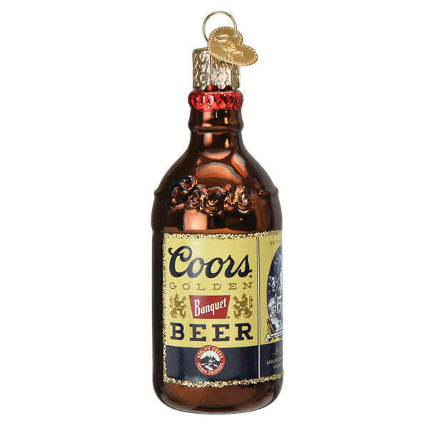 Old World Christmas Coors Banquet Bottle Blown Glass Ornament