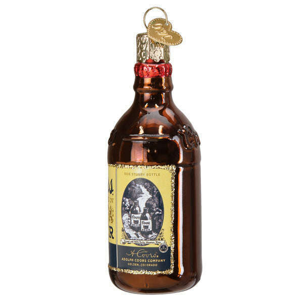 Old World Christmas Coors Banquet Bottle Blown Glass Ornament