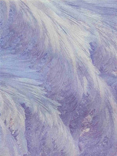 Lavender Breeze Designer Printed AIDA Fabric. Canvas for embroidery with an applied background  KF-1036A