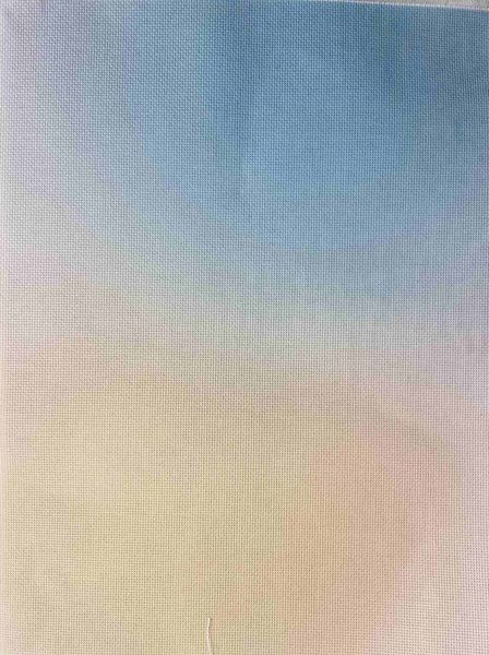 Soft Horizon Designer Printed AIDA Fabric. Canvas for embroidery with an applied background  KF-1138A