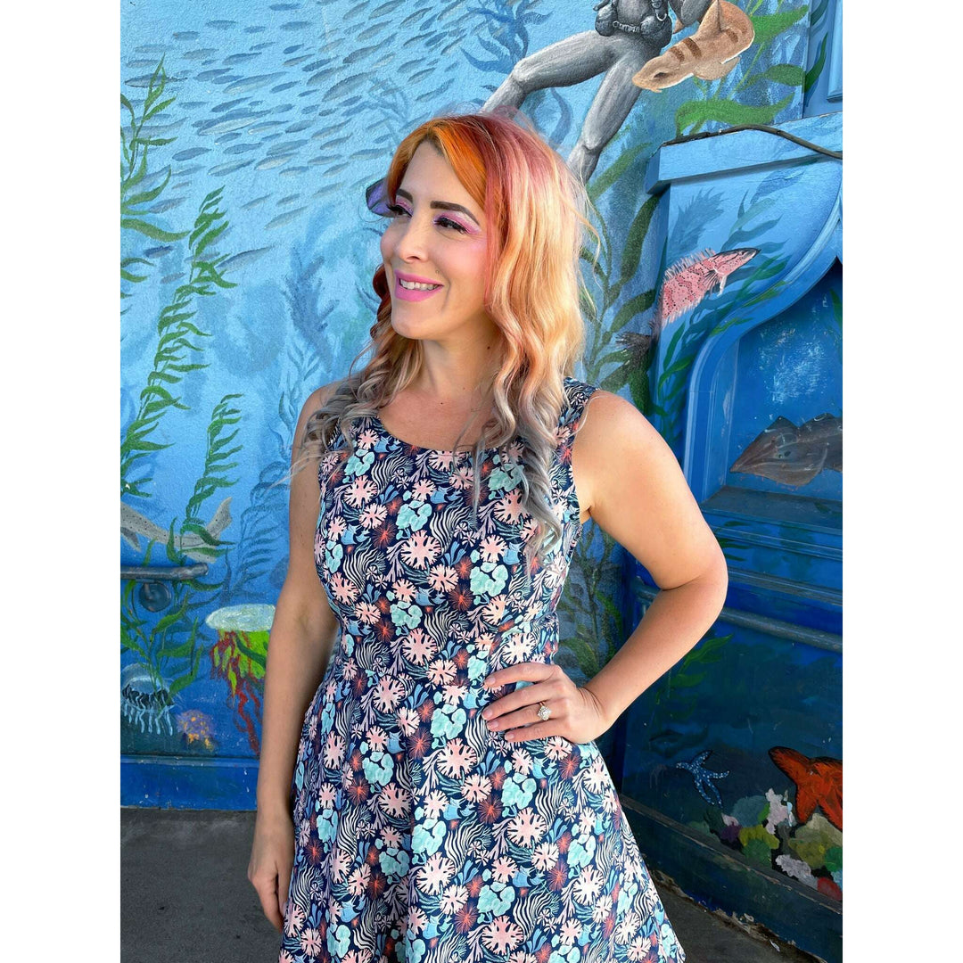 Coral Skater Dress