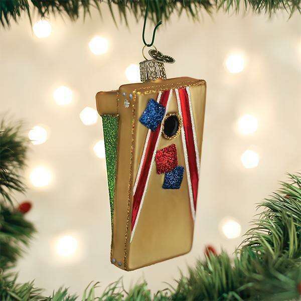 Old World Christmas Corn Hole Game Blown Glass Ornament