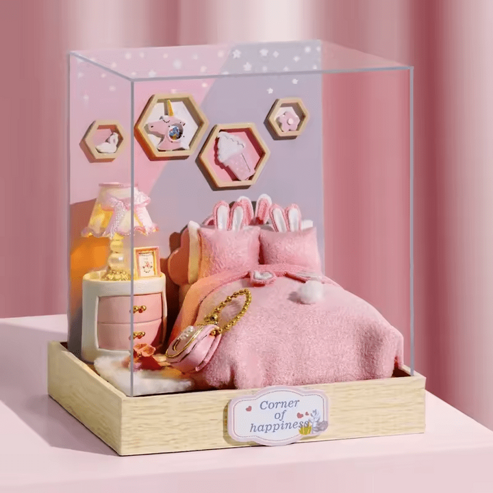 Corner of Happiness Dollhouse Kit - Miniature Wizardi Roombox Kit