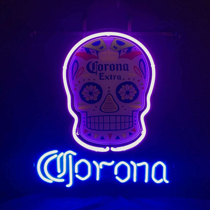 Corona Extra Dia de los Muertos Skull Neon Light Sign