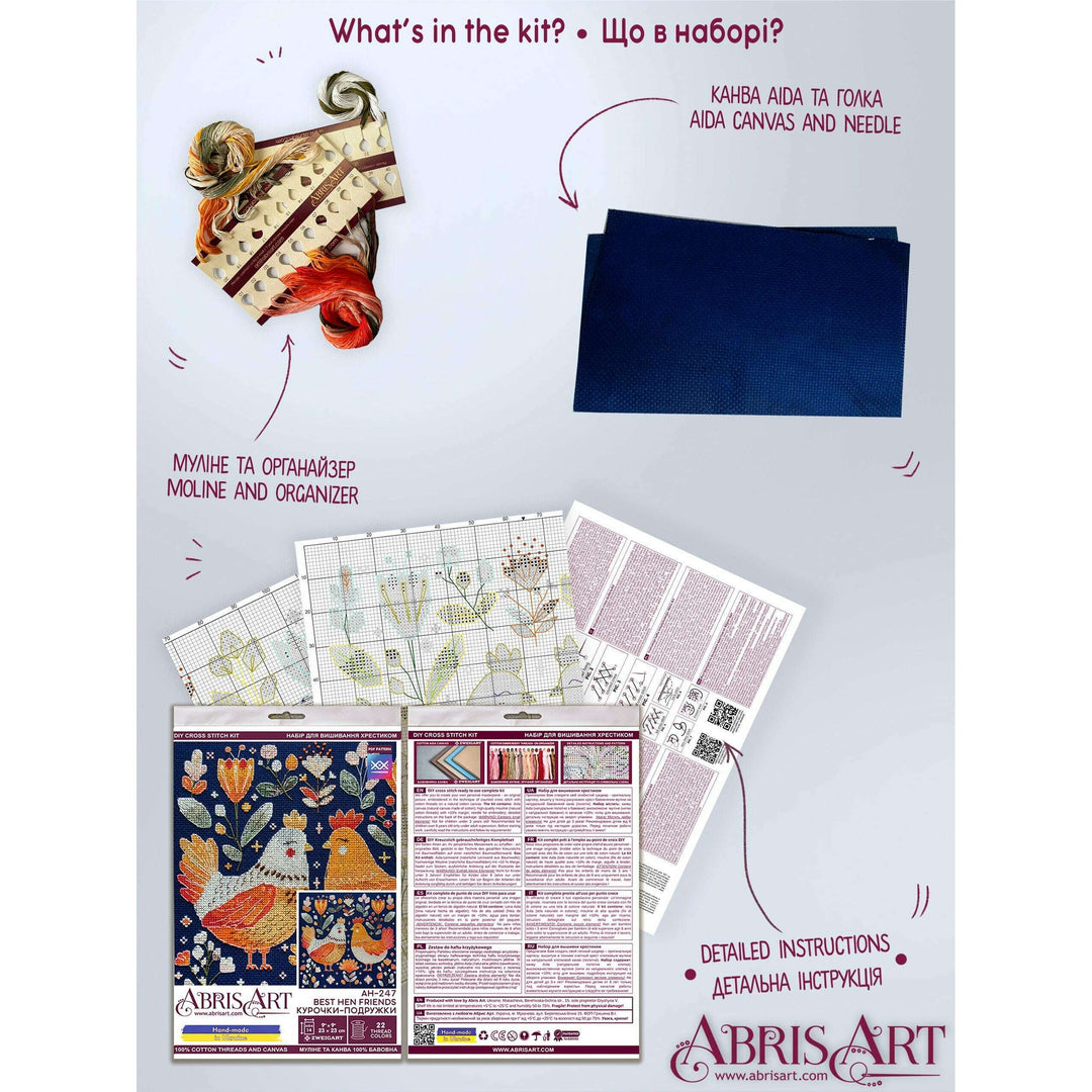 Counted Cross-stitch kit - Best hen friends AH-247