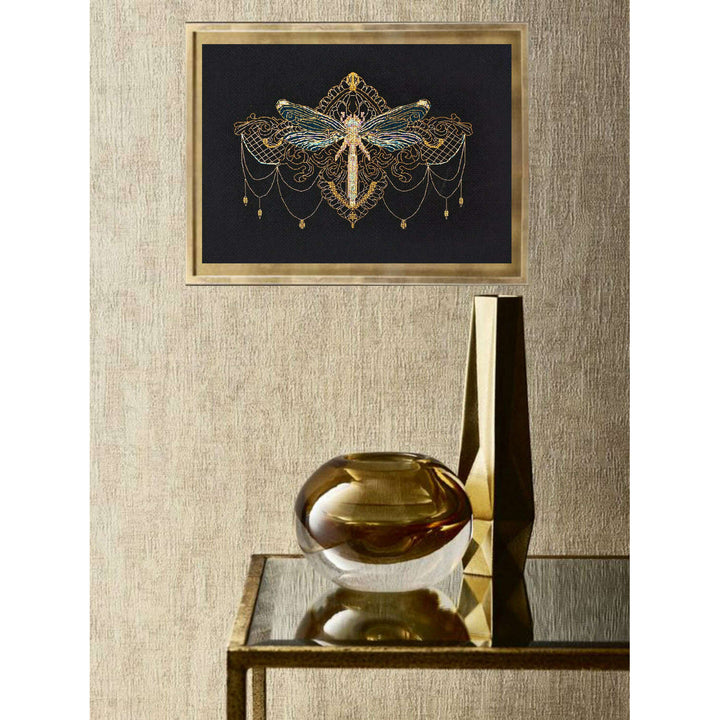 Counted Cross stitch kit - Golden dragonfly AH-069