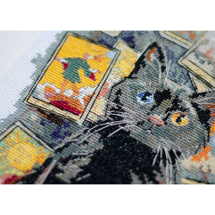 Counted Cross stitch kit - Premonition. Black Cat