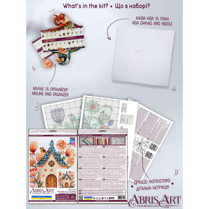 Counted Cross-stitch kit - Sing for us, little bird! AH-254