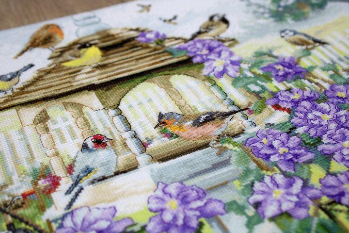Counted Cross Stitch Kit Bird table  Leti944