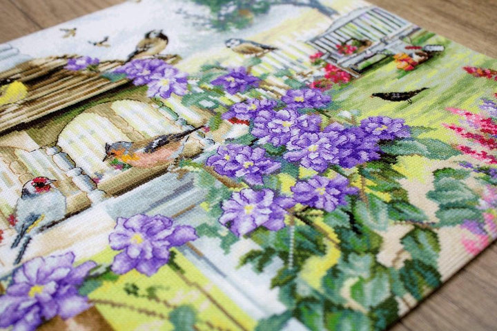 Counted Cross Stitch Kit Bird table  Leti944