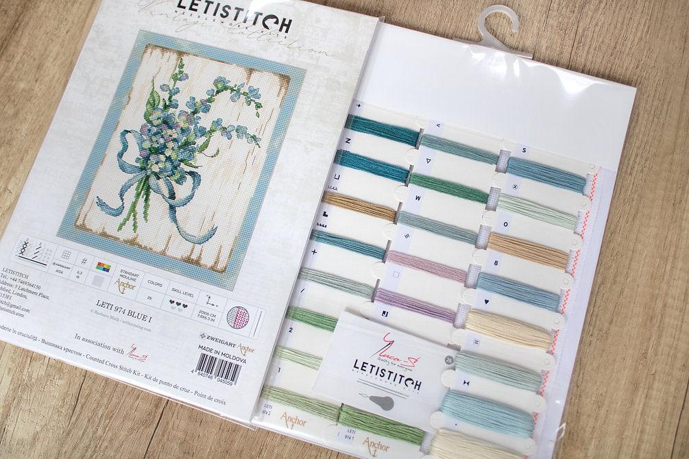 Counted Cross Stitch Kit BLUE I Leti974