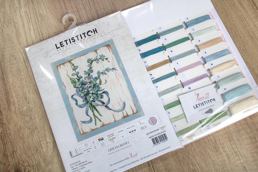 Counted Cross Stitch Kit BLUE I Leti974