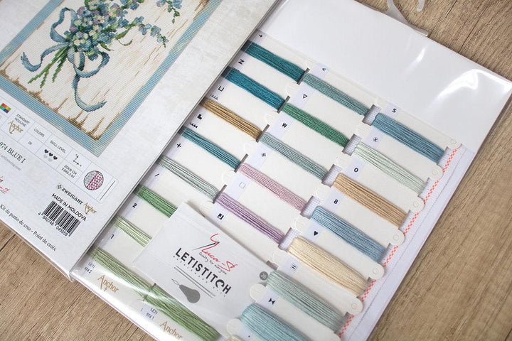 Counted Cross Stitch Kit BLUE I Leti974