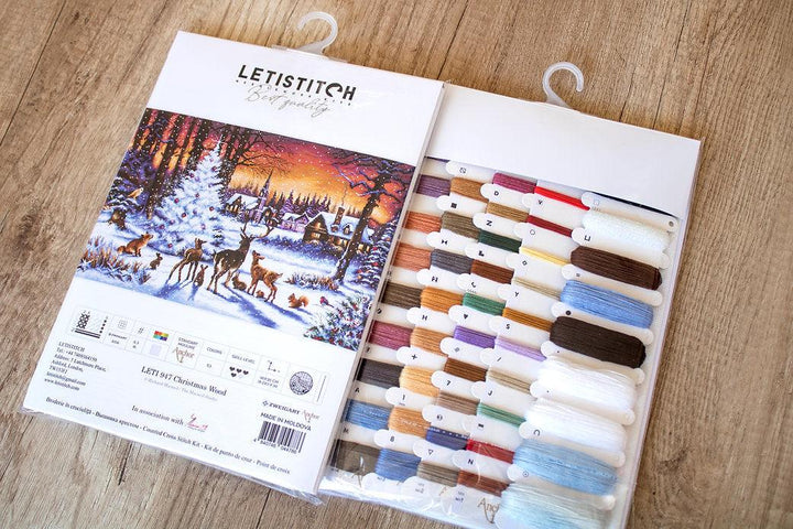 Counted Cross Stitch Kit Christmas Wood Leti947