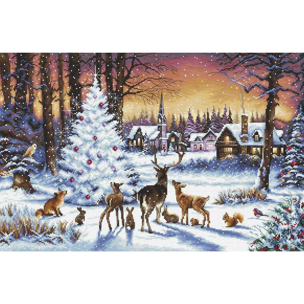 Counted Cross Stitch Kit Christmas Wood Leti947