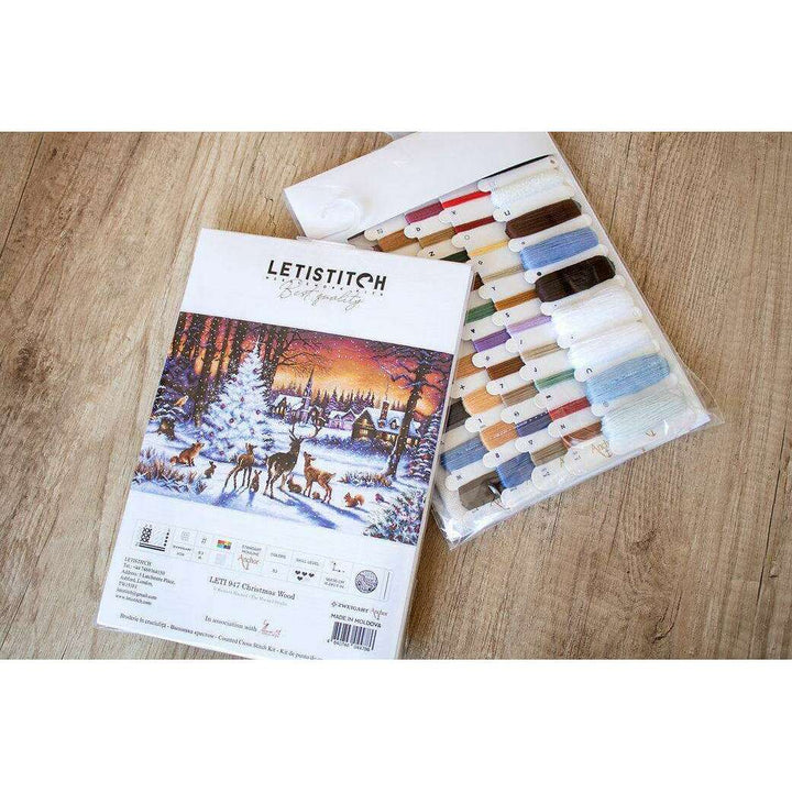 Counted Cross Stitch Kit Christmas Wood Leti947