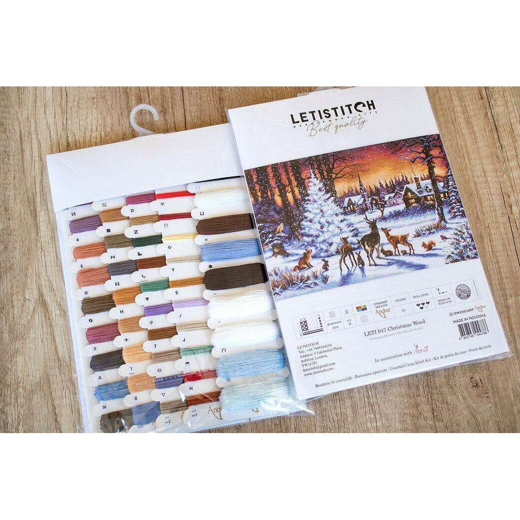 Counted Cross Stitch Kit Christmas Wood Leti947
