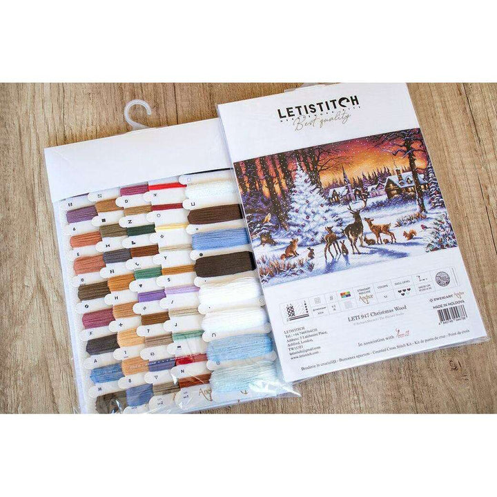 Counted Cross Stitch Kit Christmas Wood Leti947