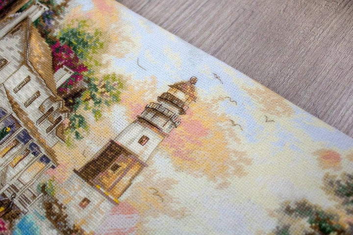 Counted Cross Stitch Kit Cottage by the sea Leti962