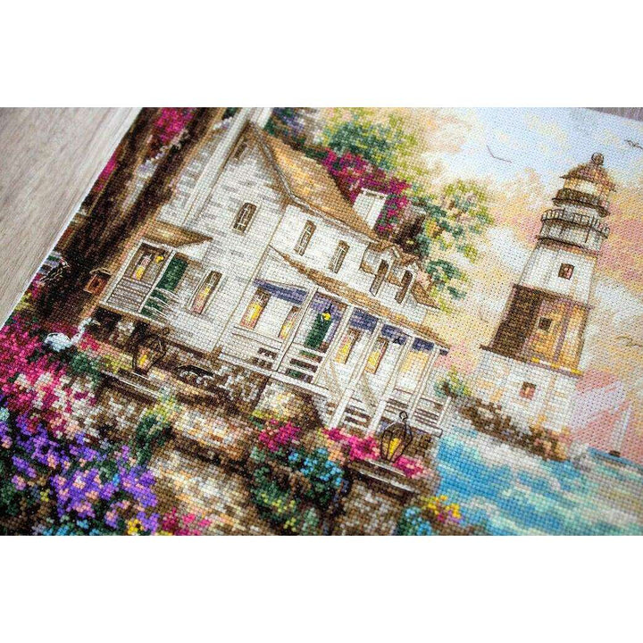 Counted Cross Stitch Kit Cottage by the sea Leti962