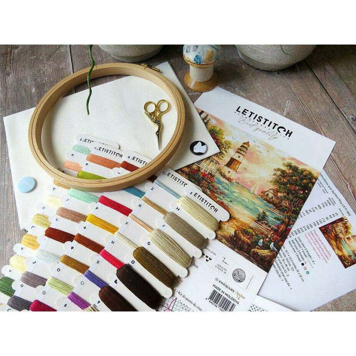Counted Cross Stitch Kit Cottage by the sea Leti962