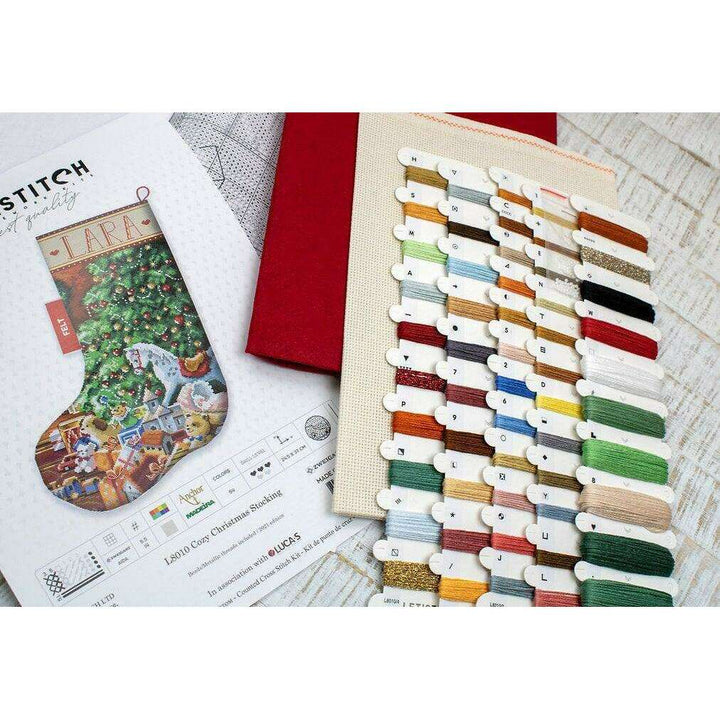 Counted Cross Stitch Kit Cozy Christmas Stocking L8010