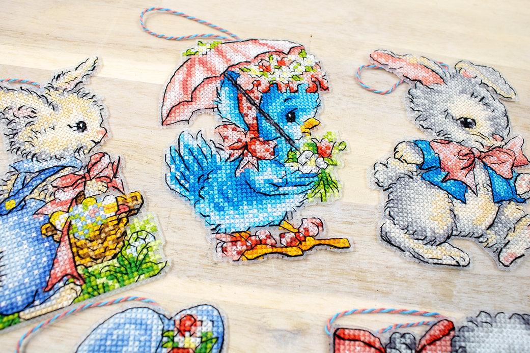 Counted Cross Stitch Kit Easter Ornaments kit of 8 pcs L8032