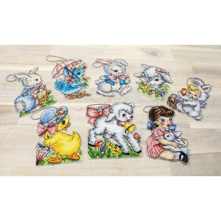 Counted Cross Stitch Kit Easter Ornaments kit of 8 pcs L8032