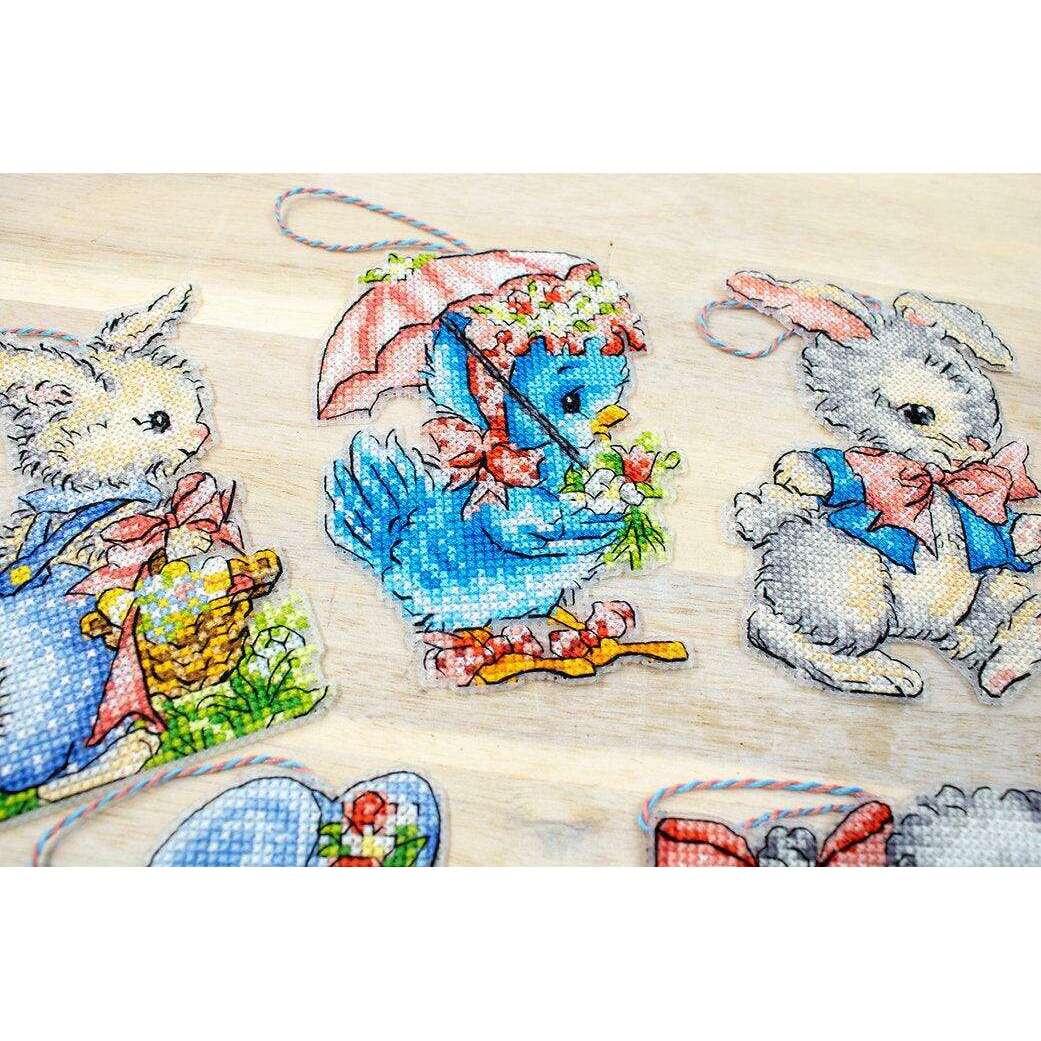 Counted Cross Stitch Kit Easter Ornaments kit of 8 pcs L8032
