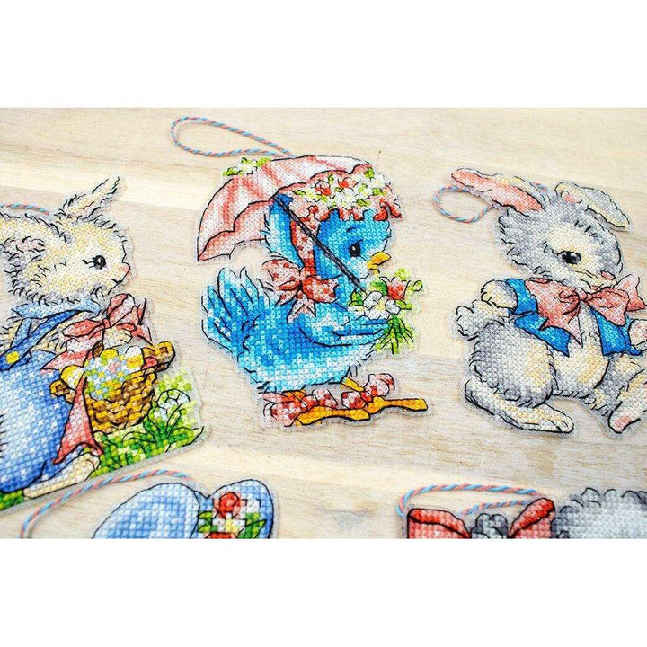 Counted Cross Stitch Kit Easter Ornaments kit of 8 pcs L8032