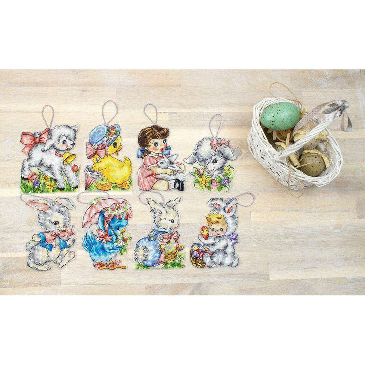 Counted Cross Stitch Kit Easter Ornaments kit of 8 pcs L8032