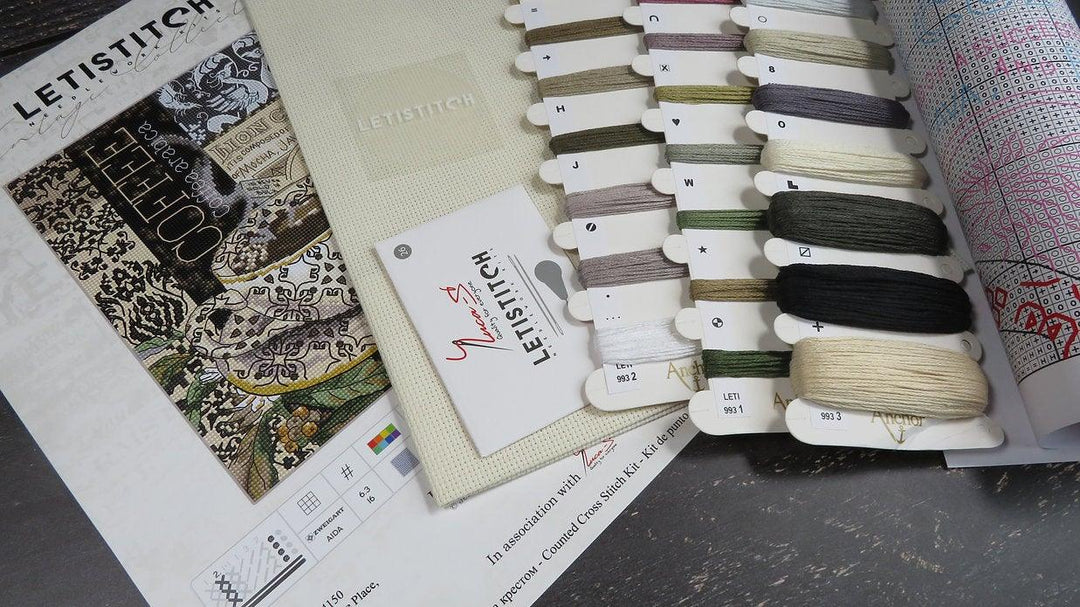 Counted Cross Stitch Kit Lion Coffee B Leti993