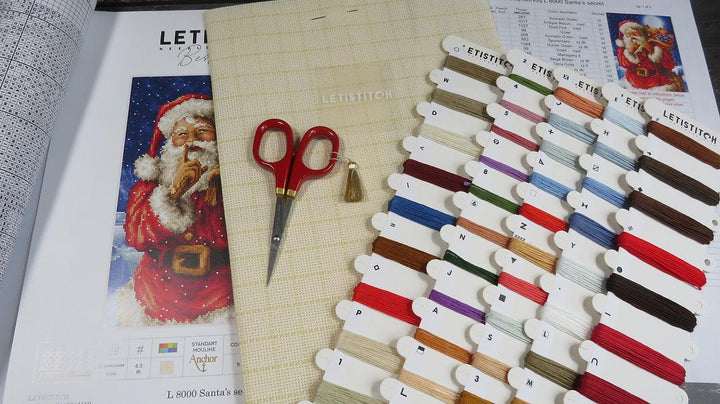 Counted Cross Stitch Kit Santa Christmas secret L8000