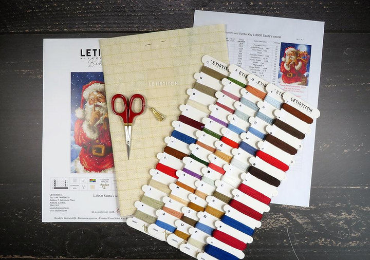 Counted Cross Stitch Kit Santa Christmas secret L8000