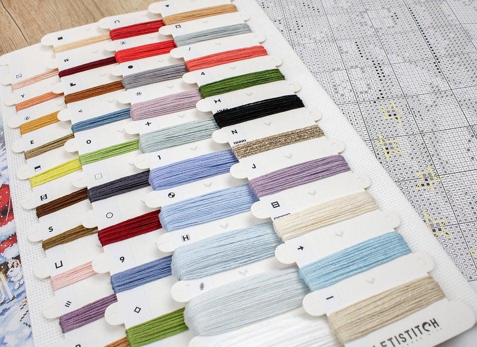 Counted Cross Stitch Kit Snowman and Santa L8015