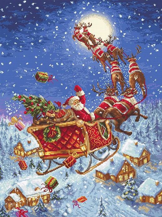 Counted Cross Stitch Kit The reindeers on their way! Leti958