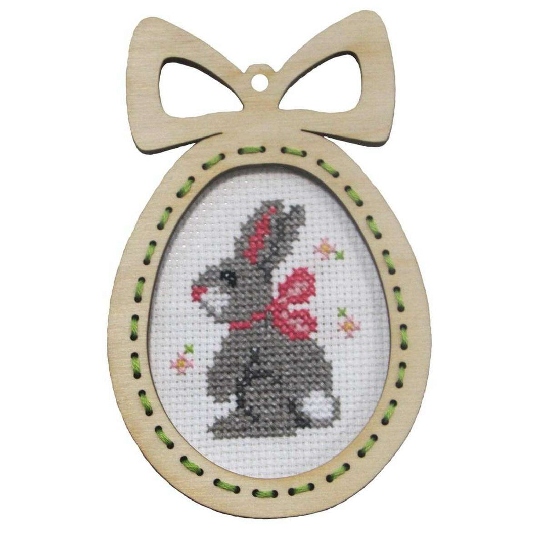 Counted cross stitch kit with plywood frame "Easter egg-Bunny" 6665