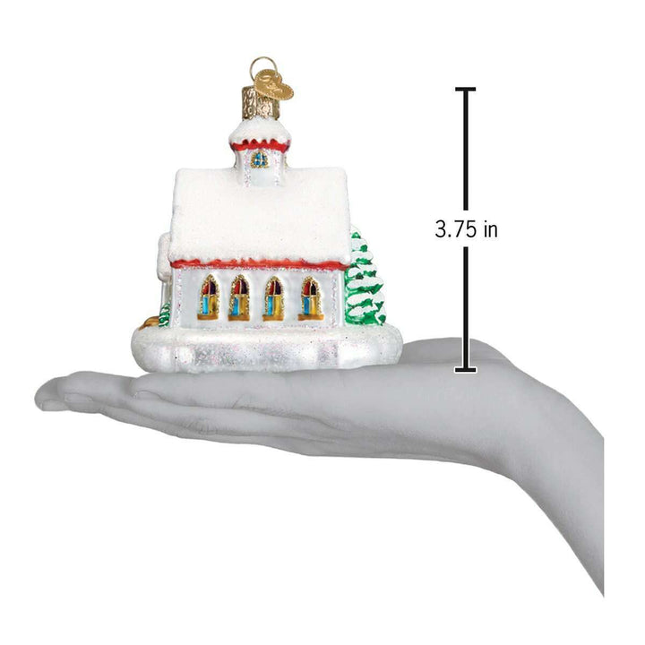 Old World Christmas Country Church Blown Glass Ornament