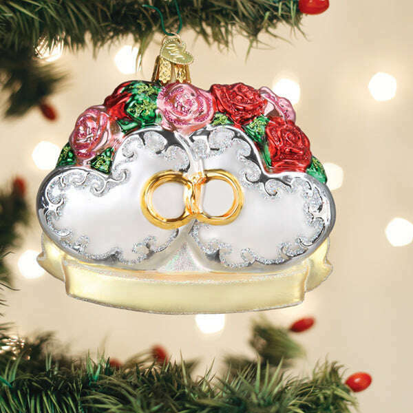 Old World Christmas Couples First Christmas Blown Glass Ornament