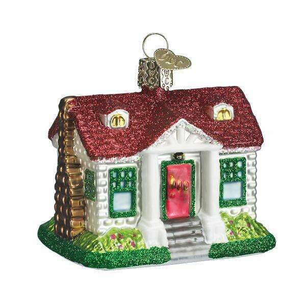 Old World Christmas Cozy Cottage Blown Glass Ornament