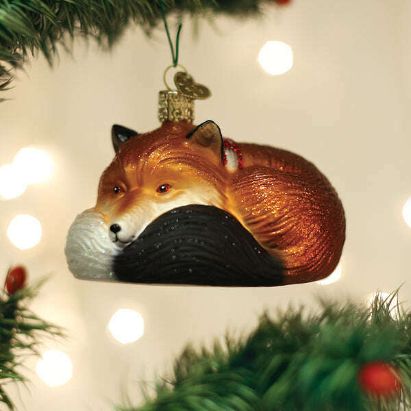 Old World Christmas Cozy Fox Blown Glass Ornament