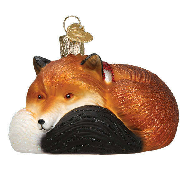 Old World Christmas Cozy Fox Blown Glass Ornament