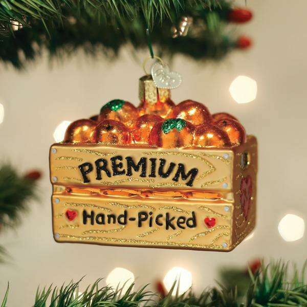 Old World Christmas Crate of Oranges Blown Glass Ornament