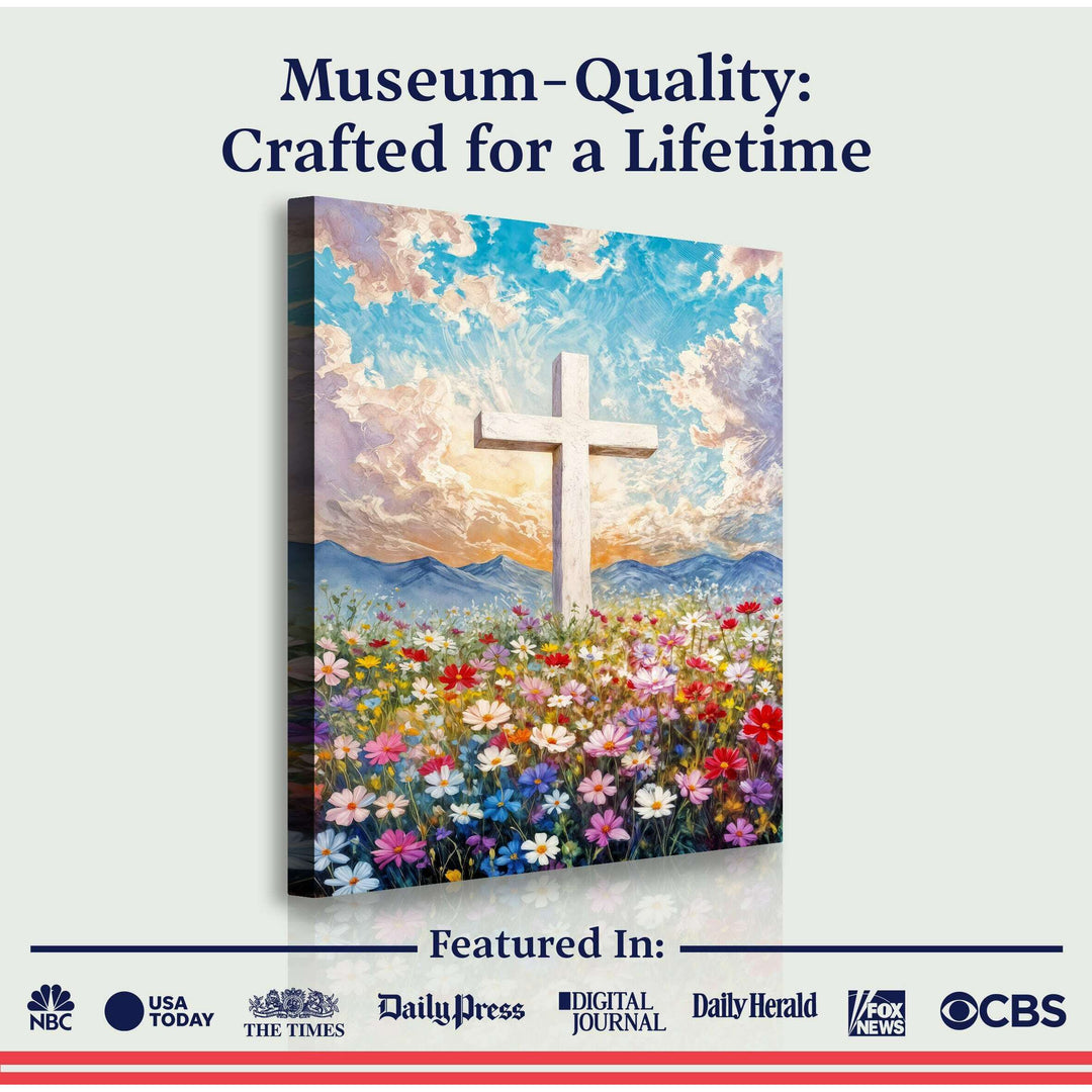 Cross Floral Field Faith Wall Art II