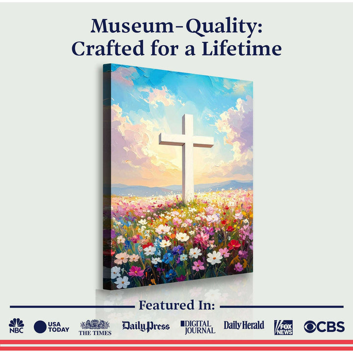 Cross Floral Field Faith Wall Art