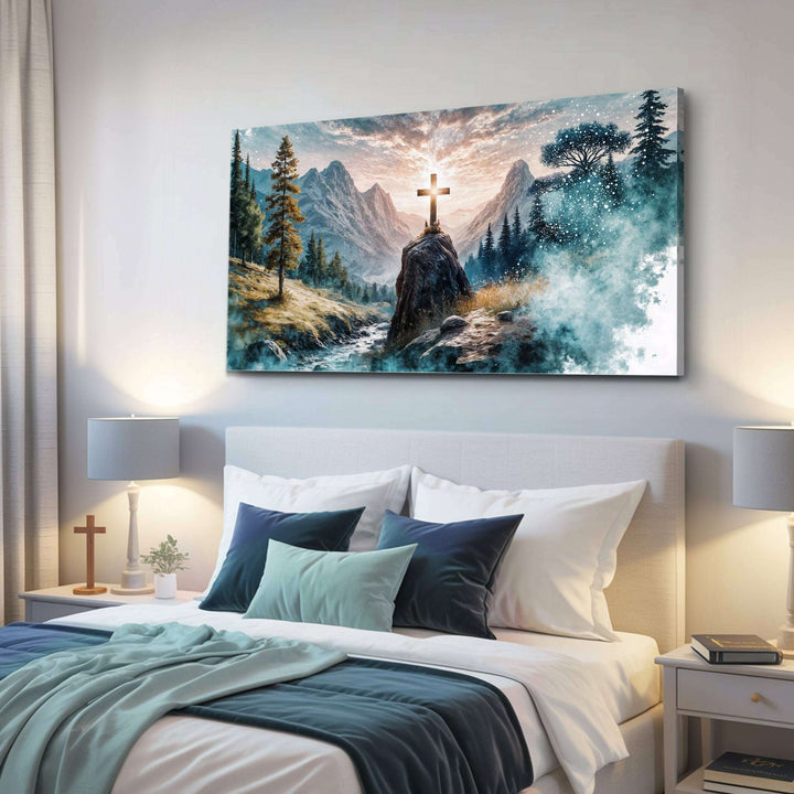 Cross On A Hill Faith Wall Art