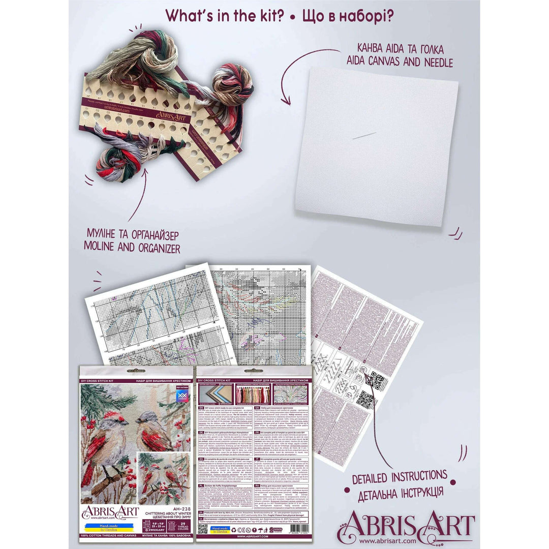 Cross-stitch kit - Chittering about winter AH-238