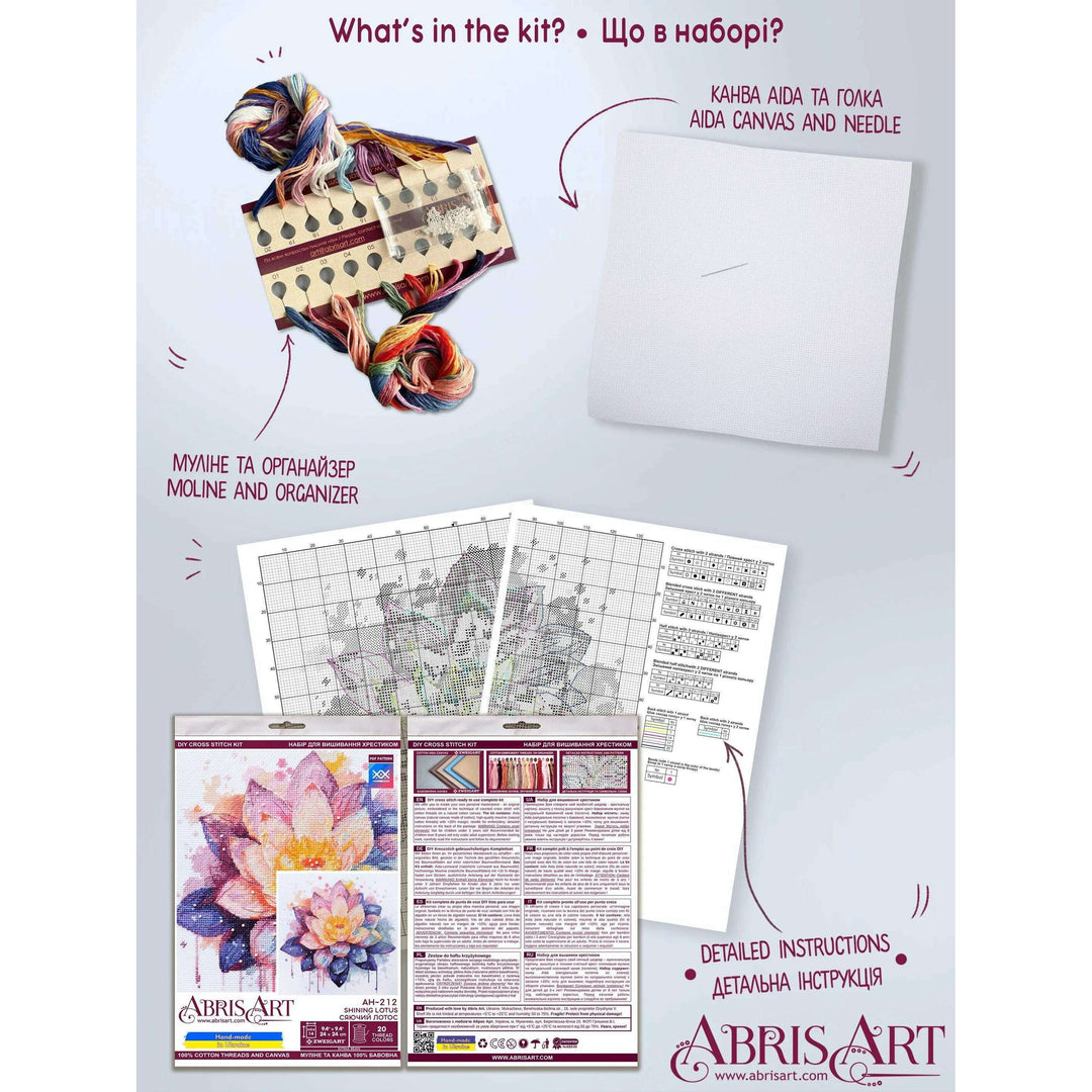 Cross-stitch kit - Shining lotus