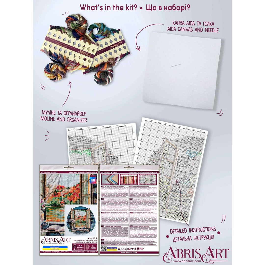 Cross-stitch kit - Tea party by the window AH-199